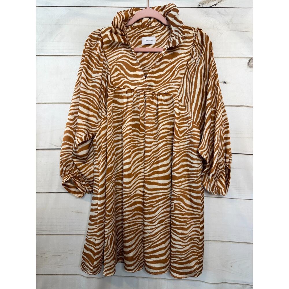 Adrienne Zebra Print Maxi Dress - Brown and White